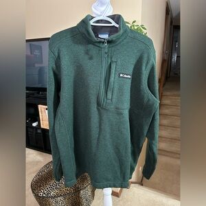 Columbia Men's Sweater Weather Half Zip in Forest Green